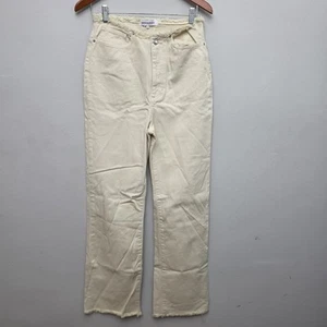 Jeans donna gamba dritta We Wore What orlo grezzo panna vita alta taglia 27 - Foto 1 di 7