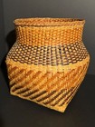 OUTSTANDING LARGE CHEROKEE TRICOLOR DIAGONAL PATTERN RIVERCANE BASKET,EXCELLENT!