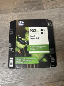 New HP 902XL T0A40BN Black Ink Cartridge 2 Pack - Picture 1 of 3