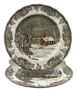 Johnson Brothers Friendly Village Dinner Plate School House England Set of 2 - Picture 1 of 5