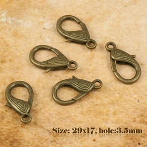 5 Antique Vintage Style Bronze Lobster Clasps 005 - Picture 1 of 1