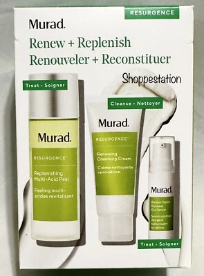 Juego de 3 piezas de exfoliación multiácida Murad Resurgence + crema limpiadora + suero renovador para ojos Foto 1 de 4