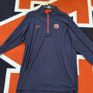 Under Armour 1/4 Zip Pullover XL Navy Auburn Tigers Long Sleeve Team Issued - Picture 1 of 10