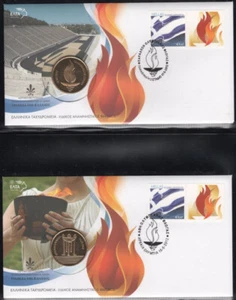 Greece 2012 Torch relay London 2012 with medals FDC - Picture 1 of 1