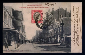 alte Postkarte SÜDAFRIKA Johannesburg Pritchard Street vom Von Brandis Platz - Bild 1 von 2