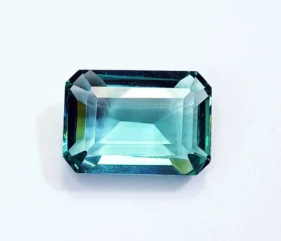 Green Amethyst Emerald Cut 19.30 Ct Certified Loose Gemstone With Free Gift - Image 1 of 4