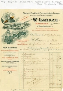 Dépt 33 - Bordeaux 1 Rue Sullivan - Belle Entête Rare sur la Pyrotechnie de 1914 - Picture 1 of 1