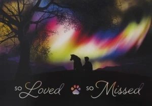 Pet Sympathy Card "So Loved So Missed" Loss of Dog Beautiful Glossy Print 1K - Picture 1 of 4