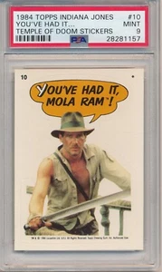 1984 TOPPS INDIANA JONES YOU'VE HAD IT MOLA RAM! TEMPLE DOOM STICKER #10 PSA 9 - Picture 1 of 1