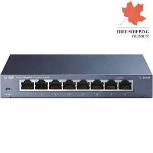8-Port 10 100 1000Mbps Desktop Gigabit Steel Cased Switch IEEE 802 1p QoS Up ... - Picture 1 of 12
