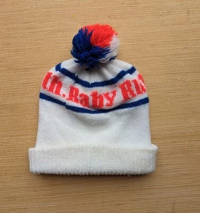 Vintage Baby Ruth Strickbommel Bommel Beanie Skimütze, Winter Schokoriegel Made in USA selten - Bild 1 von 6