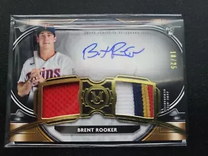 Collezione Topps Museum 2021 Brent Rooker AUTO Signature Swatches Oro /25 Gemelli - Foto 1 di 3