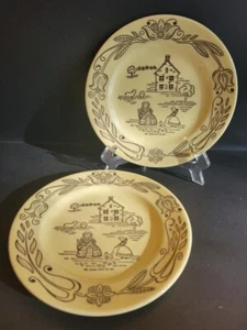 (2) Bucks county bread plates by Royal Sebring, Ohio - Picture 1 of 3