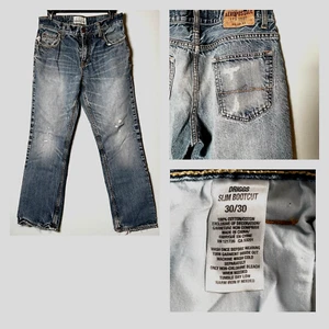 Aeropostale Driggs Slim Bootcut 30/30 Blue Distressd Denim Jeans - Imagen 1 de 10