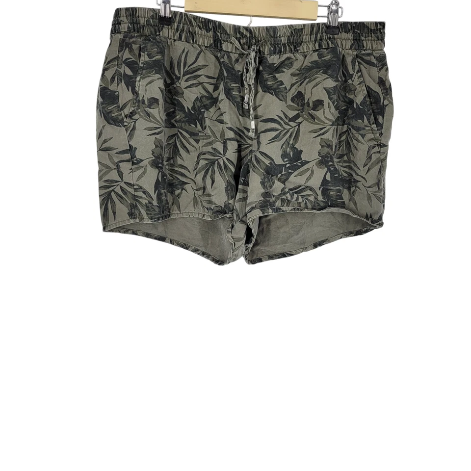 Old Navy Shorts XL Green Pull On Elastic Waist Pockets Lyocell Leaf - Image 1 of 4