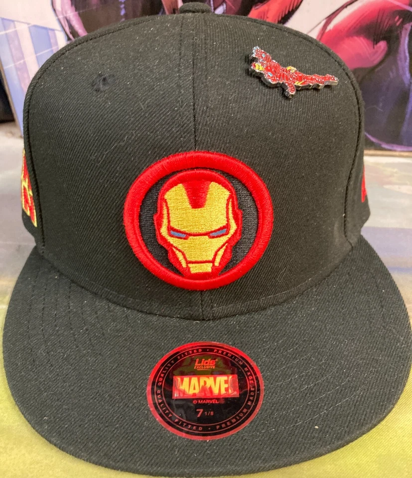 Lids Marvel Ironman Black UV Fitted Hat Cap - Size 7 1/8