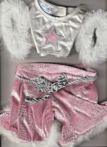 BABW "ROCK STAR" - Top e Pantaloni Argento Scintillante per il tuo miglior Build-a-Bear! CARINO! - Foto 1 di 4