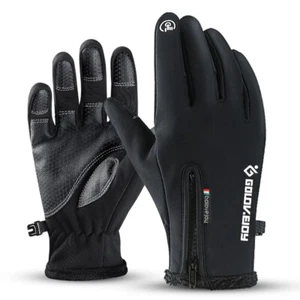 2023 Motorcycle Gloves Winter Thermal Fleece Lined Water Resistant Touch Screen - Foto 1 di 11