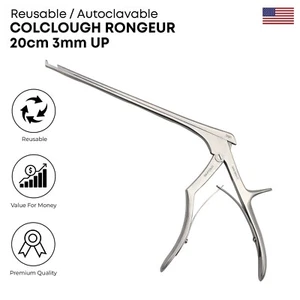 Instrumentos quirúrgicos Colclough Rongeur de acero inoxidable de 20 cm 3 mm de altura - Imagen 1 de 2