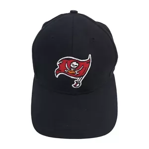 Vintage Logo 7 90er Jahre Tampa Bay Freibeuter Mütze schwarz NFL Strapback aufleuchtende Kappe - Bild 1 von 12