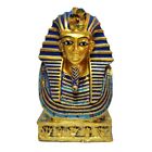 Vintage Egyptian Ancient Cleopatra Pharaoh Coffin Resin Figurine Retro Statue