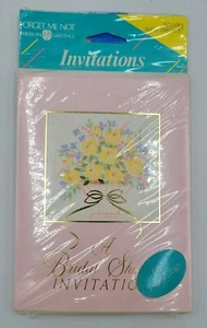 Forget Me Not - Bridal Shower Invitations 8 Cards with Envelopes - New - Bild 1 von 3