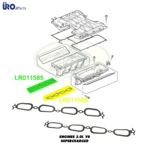 LAND ROVER INTAKE MANIFOLD GASKET SET RANGE SPORT 5.0L LR011585 LR011586 URO - Picture 1 of 1