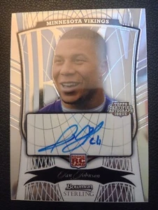 2009 Bowman Sterling Ian Johnson AUTOGRAFO Vikings /999 - Foto 1 di 2