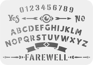 7"x10" Clear Plastic Stencil - Ouija Witchcraft (SC212) - Picture 1 of 2