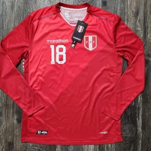 2018 Marathon Peru Away Soccer Jersey Andre Carrillo Long Sleeve Men S Player - Picture 1 of 9