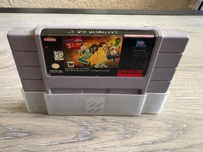Earthworm Jim 2 (Super Nintendo SNES, 1995) Tested Working - Image 1 of 4