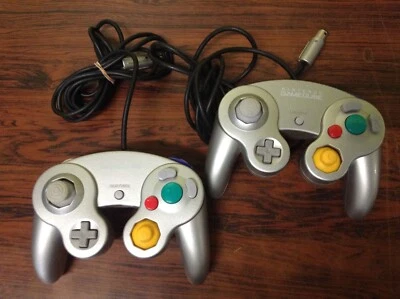 Lot of 2 Nintendo Gamecube Controller Silver Model DOL-003 Tested G225MI - Image 1 of 4