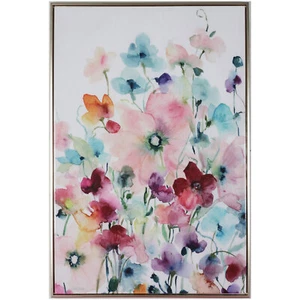 PREMIUS Framed Lacquer Blooms Champ Canvas Wall Art, Pink-Blue, 37x25 Inches - Picture 1 of 1