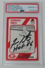 Fran Tarkenton HOF Signed 1989 Georgia Bulldogs Collegiate Card 29 PSA 10 Auto
