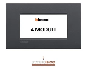 BTICINO LIVINGLIGHT AIR placca 4 moduli antracite LNC4804AR - Foto 1 di 2