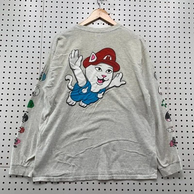 RipNDip Cat Shirt Mens Mens Large Mario Bro Parody Long Sleeve Funny 22x27 - Image 1 of 4
