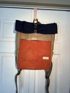 J.Stark Sentinel Rucksack, Waxed Canvas, blau beige orange - Bild 1 von 13