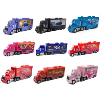 Disney Pixar Cars Kid King Cruz Truck Toys Container Hauler Lightning McQueen - Image 1 of 4