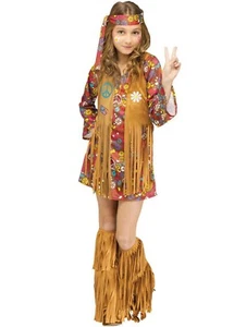 Peace and Love Hippie Child Costume Groove 60's  Large New  - Picture 1 of 4