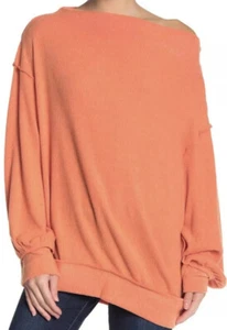 Free People Women’s Main Squeeze Off The Shoulder Size S Color Orange - Picture 1 of 6