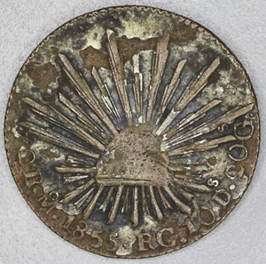 1855 Mo RC 2 Reales - Circulated Contemporary Forgery Lot 201a - Picture 1 of 2