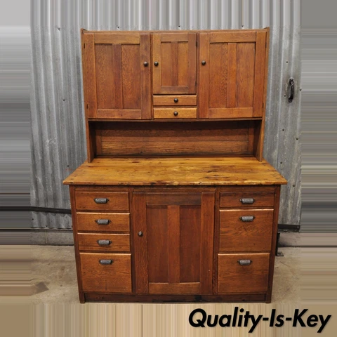 French Country Provincial Oak Wood Chestnut Kitchen Cupboard Hutch Cabinet Cover