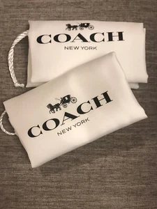 ❤️ 2+1 Free Total 3 New Coach 13-1/2"x11”Drawstring Dust Bag Black /White - Picture 1 of 2