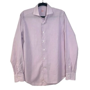 Alessandro Gherardi Pink Micro Check Long Sleeve Dress Shirt Men’s Size 40 - Picture 1 of 7