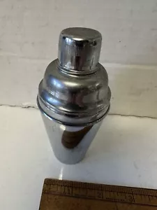 Vintage Small Mini Chrome Art Deco Cocktail Shaker 4 3/4” Tall - Picture 1 of 7