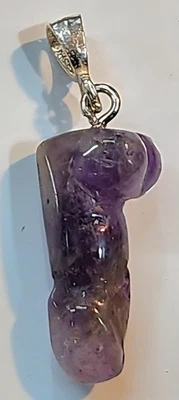Colgante Pene Amatista Piedras Preciosas Naturales Plata de Ley 925 Fianza Foto 1 de 2