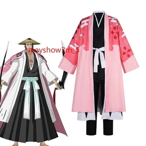 NEW Bleach 8th Division Captain Shunsui Kyoraku Cosplay Costume Kimono Halloween - Picture 1 of 14