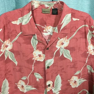 Mens Axist XL Aloha SS Silk Shirt Hawaiian Tropical Flower Hibiscus - Picture 1 of 5