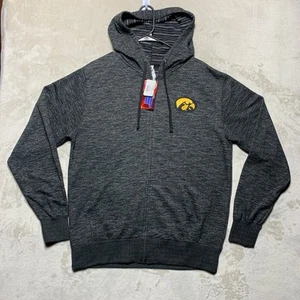 NWT Iowa Hawkeyes Full Zip Hoodie Woman’s Large Heather Gray Independent Tag - Picture 1 of 15