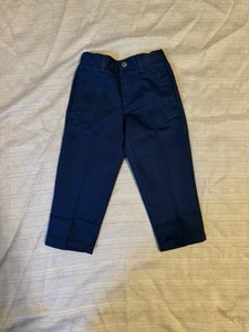 LANDS END Navy School Uniform Elastic Waist Pull-On Chino Pants Boys Size 3 New - Picture 1 of 6